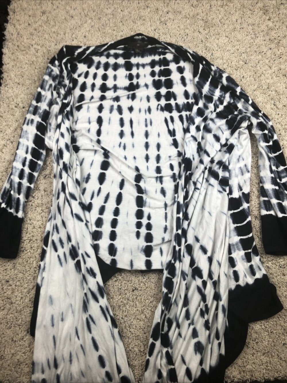 Fenn Wright Manson Women's Size 1X Light Cardigan Open Sweater Blue White
